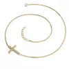 Zlatý náhrdelník s krížom a diamantmi 140018-NH01-ZL-DIA