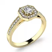 Zásnubný prsteň žlté zlato 585/1000 prírodný diamant 0,312 ct ZP-140035-ZL-DIA