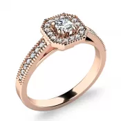 Dámsky prsteň ružové zlato 585/1000 prírodný diamant 0,312 ct 140035-CV-DIA