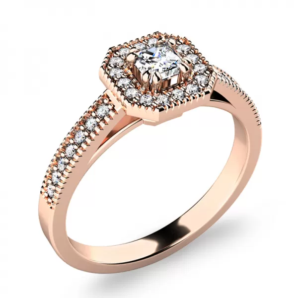 Dámsky prsteň ružové zlato 585/1000 prírodný diamant 0,312 ct 140035-CV-DIA