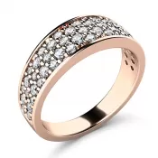 Dámsky prsteň ružové zlato 585/1000 prírodný diamant 0,573 ct G/SI 140006-CV-DIA