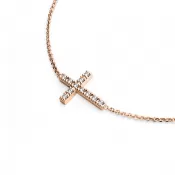 Náhrdelník s krížom a diamantmi 140018-NH01-CV-DIA