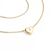 Náhrdelník srdca s diamantom 140019-NH01-ZL-DIA