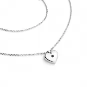 Náhrdelník srdca s diamantom 140019-NH02-B-Black