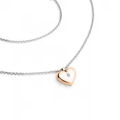 Náhrdelník srdca s diamantom 140019-NH02-BCV-DIA