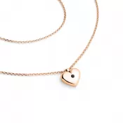 Náhrdelník srdca s diamantom 140019-NH02-CV-Black