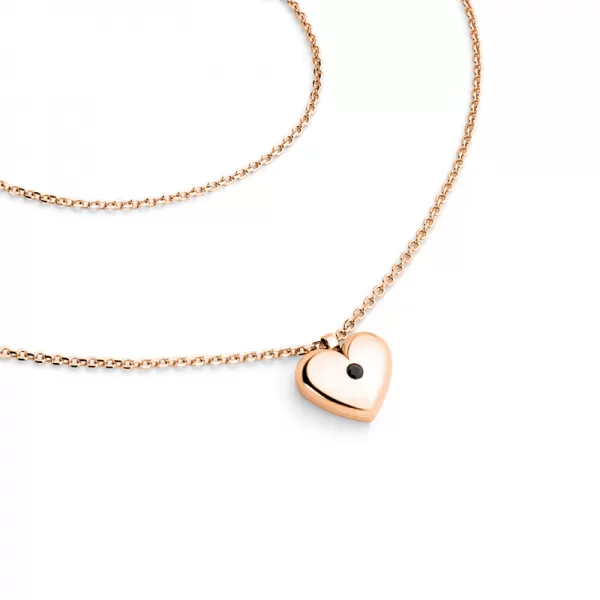 Náhrdelník srdca s diamantom 140019-NH02-CV-Black