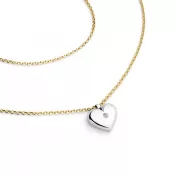 Náhrdelník srdca s diamantom 140019-NH02-ZLB-DIA