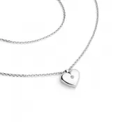 Náhrdelník srdca s diamantom 140019-NH02-B-DIA