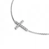 Náhrdelník s krížom a diamantmi 140018-NH01-B-DIA