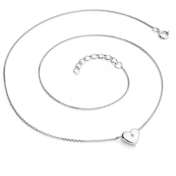 Náhrdelník srdca s diamantom 140019-NH01-B-DIA