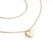 Náhrdelník srdca s diamantom 140019-NH02-ZL-DIA