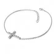 Zlatý náramok kríž s diamantmi 140018-NR01-B-DIA