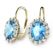 Luxusné náušnice s topazmi a diamantmi 140029-ZL-DIA-TPZ