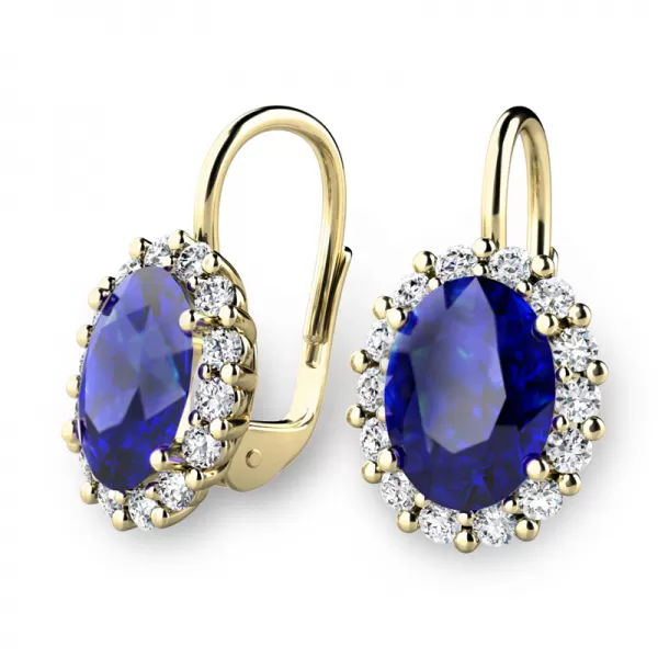 Luxusné náušnice so zafírmi a diamantmi 140029-ZL-DIA-SAF