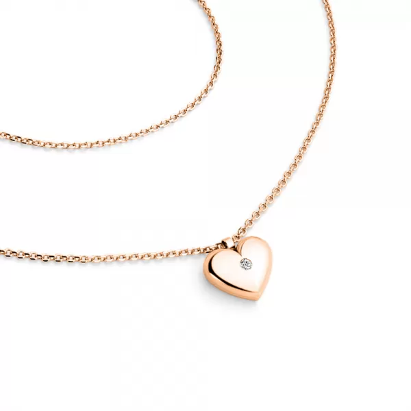 Náhrdelník srdca s diamantom 140019-NH02-CV-DIA