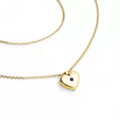 Náhrdelník srdca s diamantom 140019-NH02-ZL-Black