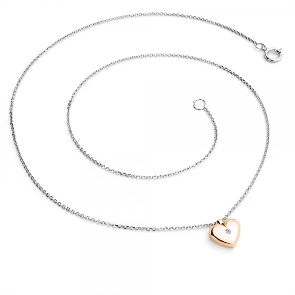 Náhrdelník srdca s diamantom 140019-NH02-BCV-DIA