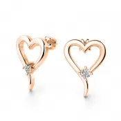 Srdiečko so zlatými náušnicami s brilliabmi 140003-cv-dia