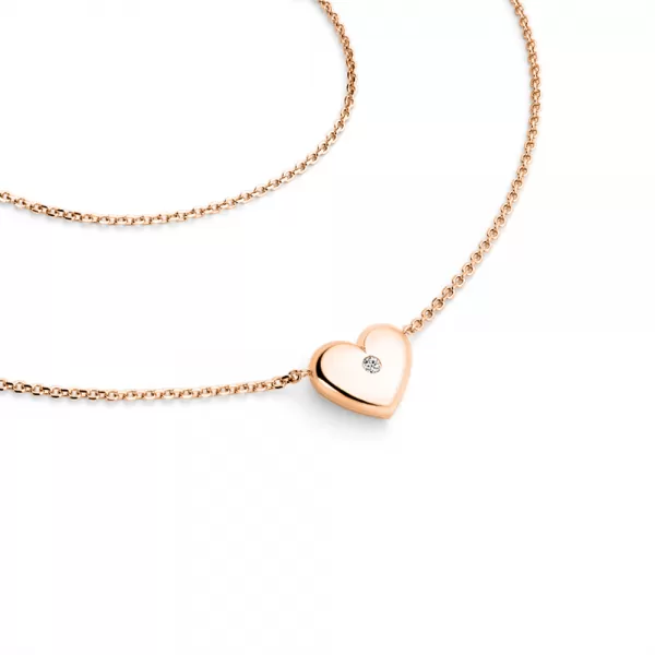 Náhrdelník srdca s diamantom 140019-NH01-CV-DIA