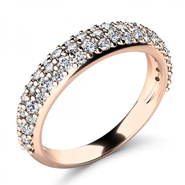 Dámsky prsteň z ružového zlata 585/1000 prírodný diamant G/SI 140005-CV-DIA