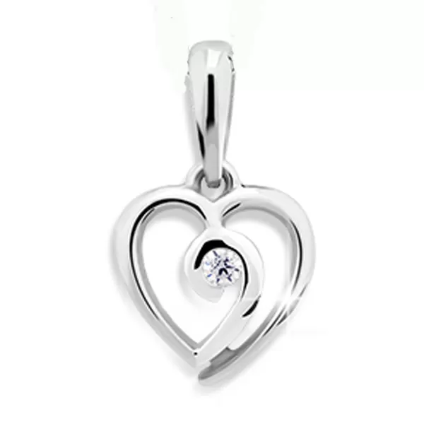 Srdce bieleho zlata so zirkónom DZ1609W
