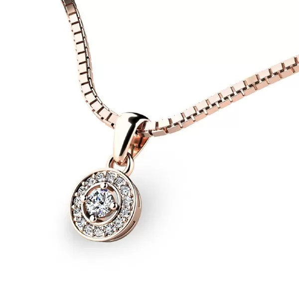 Zlatý prívesok z ružového zlata 10922-CV-ZIR