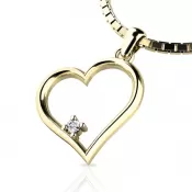 Zlatý prívesok srdca 10875-ZL-ZIR