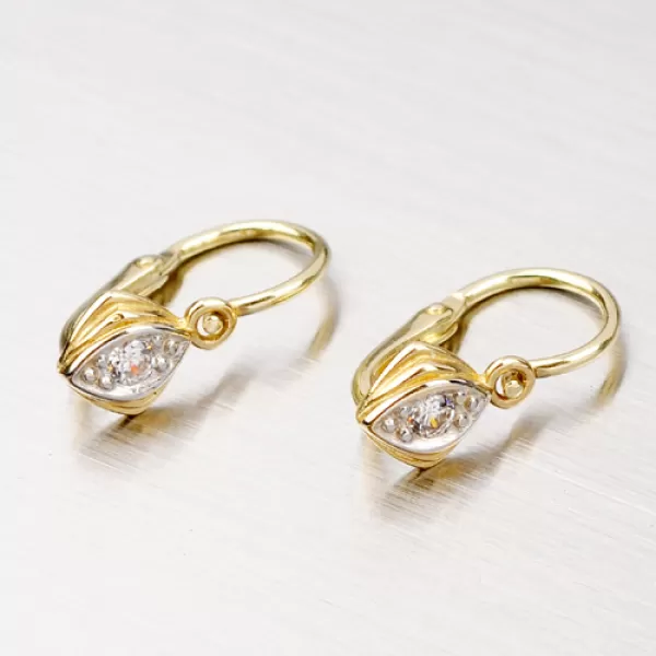 Zlaté detské náušnice so zirkónmi 52DN-1897ZB