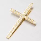 Veľký zlatý kríž so zirkónmi 182P-130017