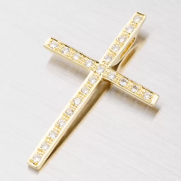 Veľký zlatý kríž so zirkónmi 182P-130017