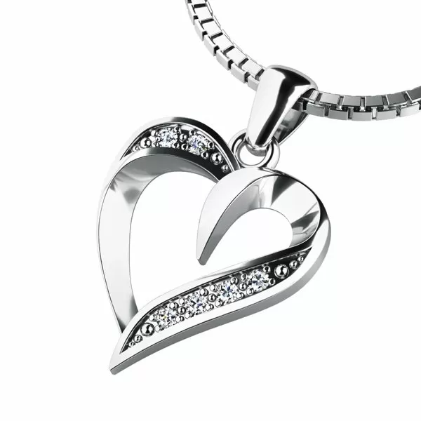 Zlatý prívesok srdca 10879-B-ZIR