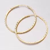 Zlaté gravírované kruhy 40 mm 12-063