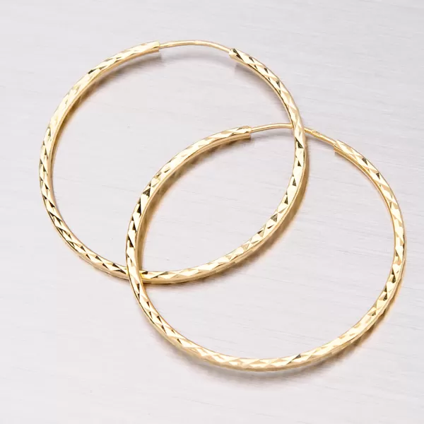 Zlaté gravírované kruhy 40 mm 12-063