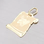 Zlatý prívesok pergamen - Vodnár 2-280-11