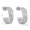 Strieborné náušnice kruhy s kryštálmi Swarovski biely polkruh 31119.1