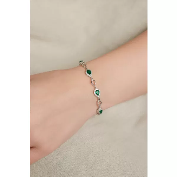 Dámsky náramok striebro 925 zirkón smaragdy PKL-4036