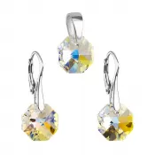 Súprava šperkov s kryštálmi Swarovski náušnice a prívesok AB efekt okrúhle 39055.2