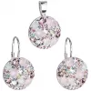 Súprava šperkov s kryštálmi Swarovski náušnice a prívesok ružové okrúhle 39117.3