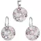 Súprava šperkov s kryštálmi Swarovski náušnice a prívesok ružové okrúhle 39117.3