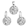 Súprava šperkov s kryštálmi Swarovski náušnice a prívesok biele okrúhle 39117.1