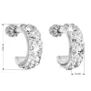 Strieborné náušnice kruhy s kryštálmi Swarovski biele polkruh 31118.1 kryštál