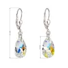 Strieborné náušnice visiace s kryštálmi Swarovski AB efekt slza 31063.2
