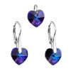 Súprava šperkov s kryštálmi Swarovski náušnice a prívesok modrá srdce 39003.5 heliotrope