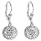 Strieborné náušnice visiace s kryštálmi Swarovski biele okrúhle 31109.1