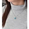 Strieborný prívesok s kryštálmi Swarovski modrý okrúhly-rivoli 34112.3