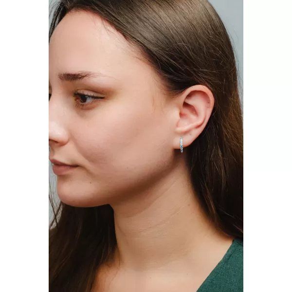 Dámske náušnice striebro 925 zirkón kruhy s modrej kamene PKL-2268