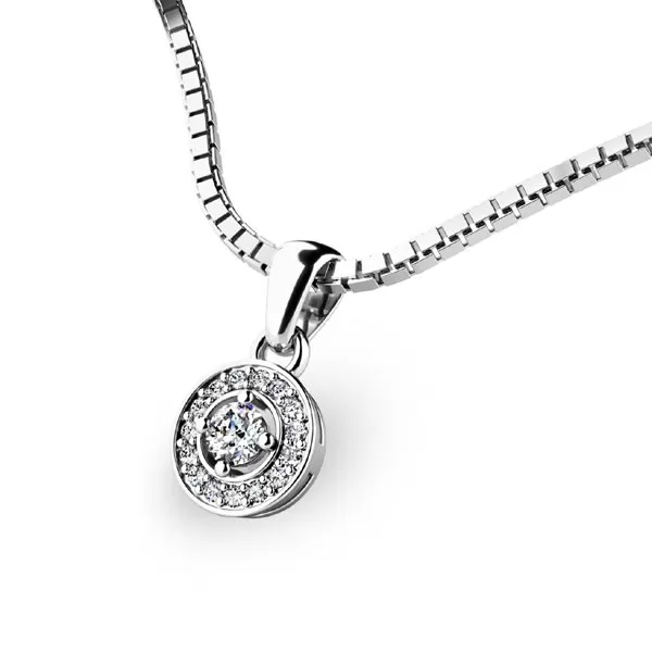 Zlatý prívesok z bieleho zlata 10922-B-ZIR