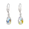 Strieborné náušnice visiace s kryštálmi Swarovski AB efekt slza 31063.2