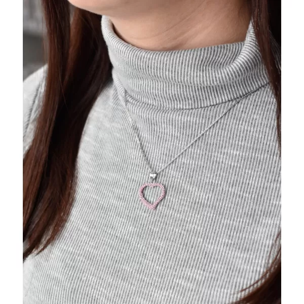 Strieborný prívesok s kryštálmi Swarovski ružové srdce 34093.3